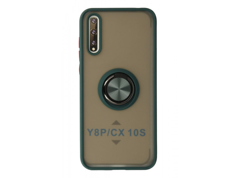 Newface Huawei Y8P Kılıf Montreal Yüzüklü Silikon Kapak - Yeşil