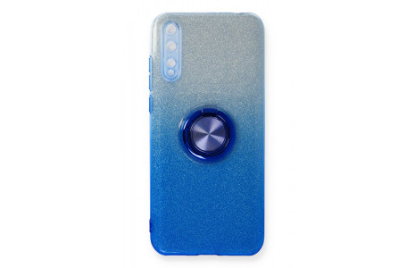 Newface Huawei Y8P Kılıf Simli Yüzüklü Silikon - Mavi