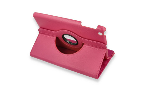 Newface iPad Mini 2 Kılıf 360 Tablet Deri Kılıf - Pembe