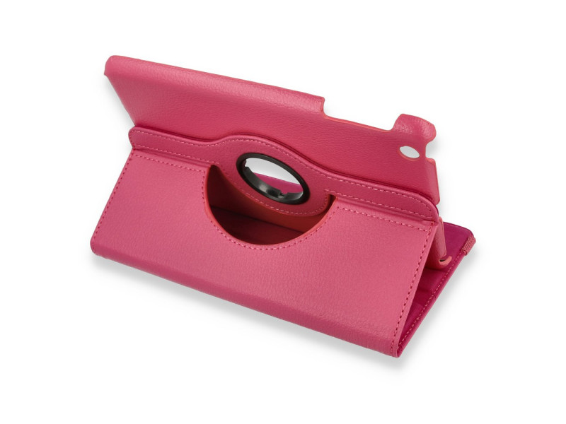 Newface iPad Mini 2 Kılıf 360 Tablet Deri Kılıf - Pembe
