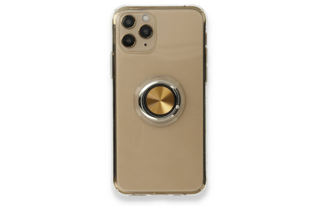 Newface iPhone 11 Pro Kılıf Gros Yüzüklü Silikon - Gold