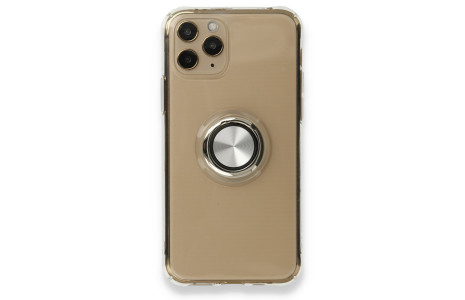 Newface iPhone 11 Pro Kılıf Gros Yüzüklü Silikon - Gümüş
