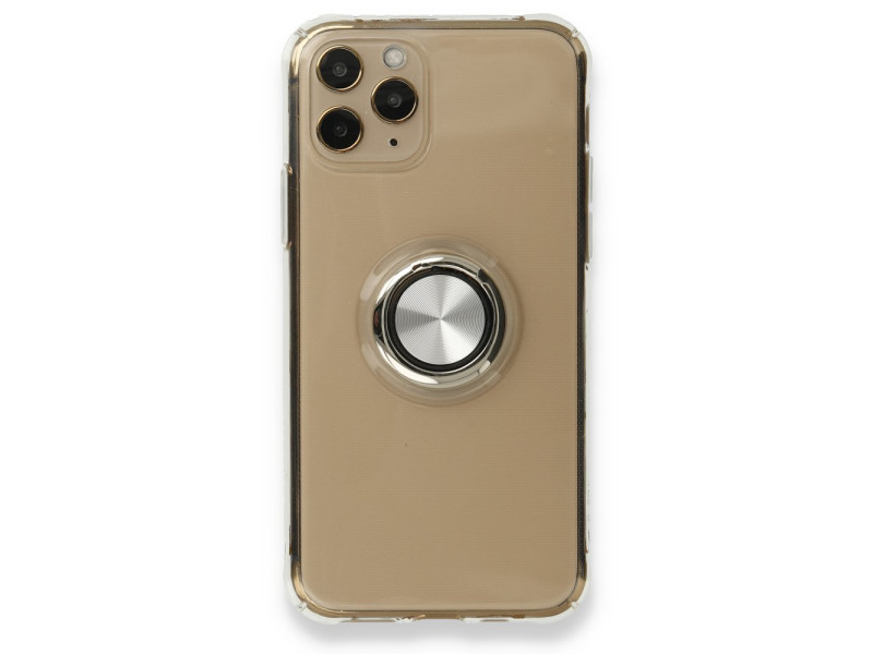 Newface iPhone 11 Pro Kılıf Gros Yüzüklü Silikon - Gümüş