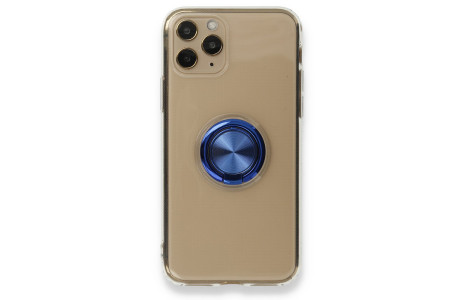 Newface iPhone 11 Pro Kılıf Gros Yüzüklü Silikon - Mavi