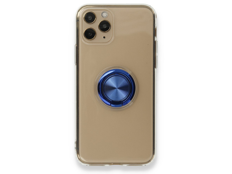 Newface iPhone 11 Pro Kılıf Gros Yüzüklü Silikon - Mavi