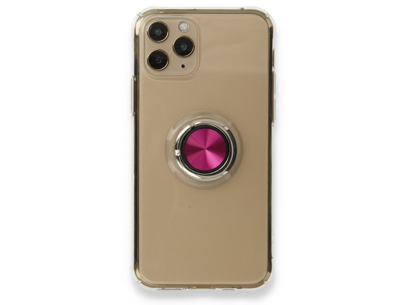 Newface iPhone 11 Pro Kılıf Gros Yüzüklü Silikon - Pembe