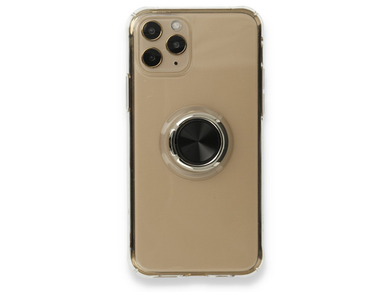 Newface iPhone 11 Pro Kılıf Gros Yüzüklü Silikon - Siyah