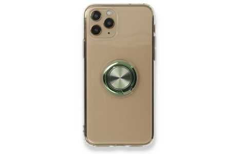 Newface iPhone 11 Pro Kılıf Gros Yüzüklü Silikon - Yeşil