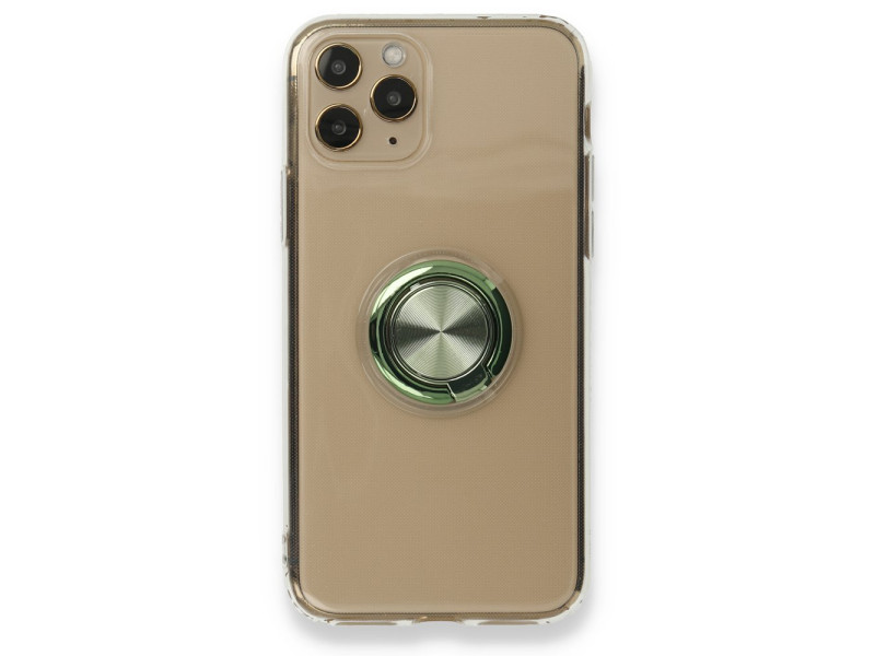 Newface iPhone 11 Pro Kılıf Gros Yüzüklü Silikon - Yeşil