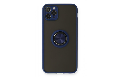 Newface iPhone 11 Pro Kılıf Montreal Yüzüklü Silikon Kapak - Lacivert