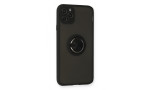 Newface iPhone 11 Pro Kılıf Montreal Yüzüklü Silikon Kapak - Siyah