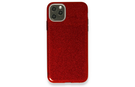 Newface iPhone 11 Pro Kılıf Simli Katmanlı Silikon - Kırmızı