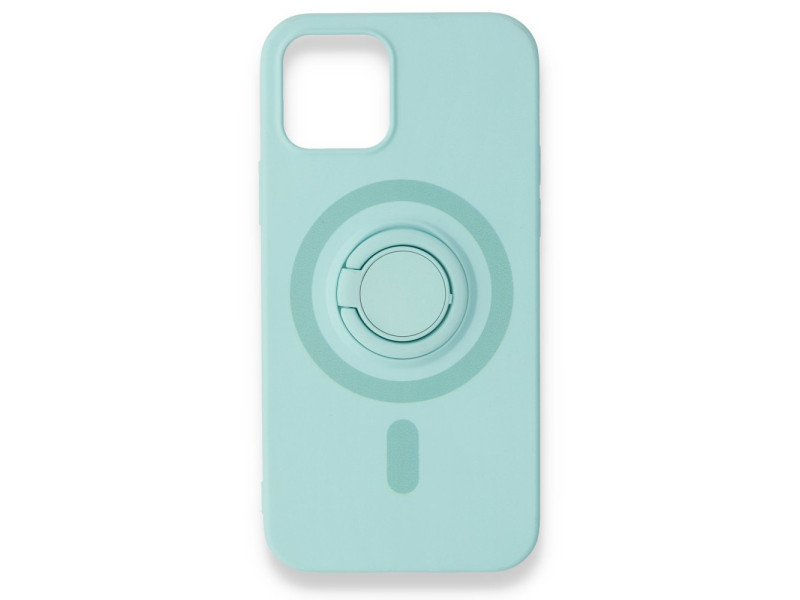 Newface iPhone 12 Kılıf Viktor Yüzüklü Silikon - Turkuaz