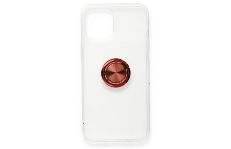 Newface iPhone 12 Mini Kılıf Gros Yüzüklü Silikon - Kırmızı