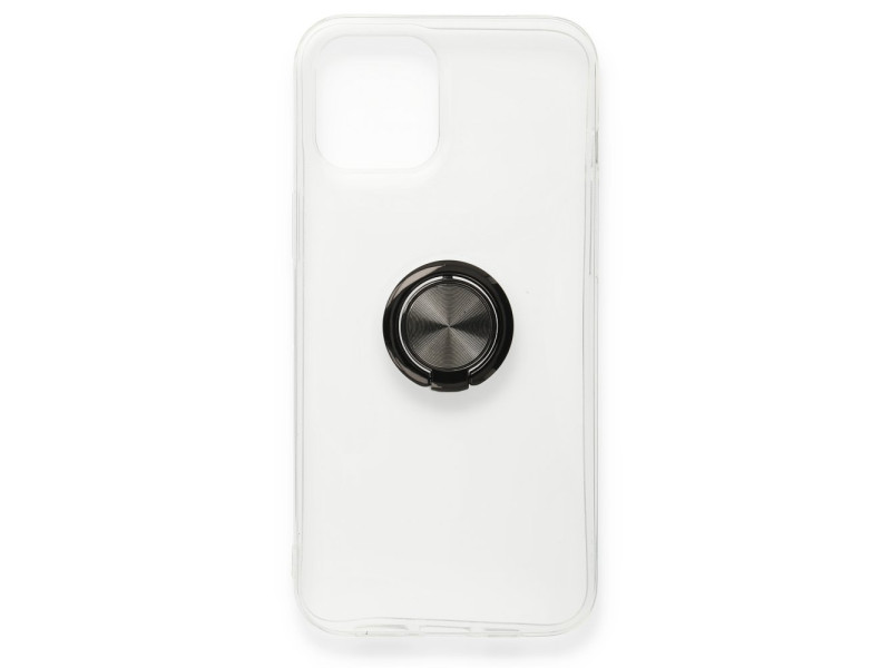 Newface iPhone 12 Mini Kılıf Gros Yüzüklü Silikon - Siyah