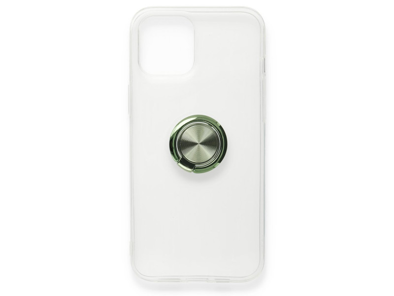Newface iPhone 12 Mini Kılıf Gros Yüzüklü Silikon - Yeşil