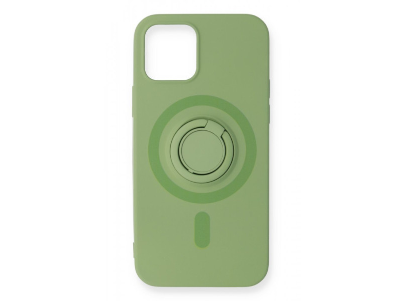 Newface iPhone 12 Mini Kılıf Viktor Yüzüklü Silikon - Yeşil