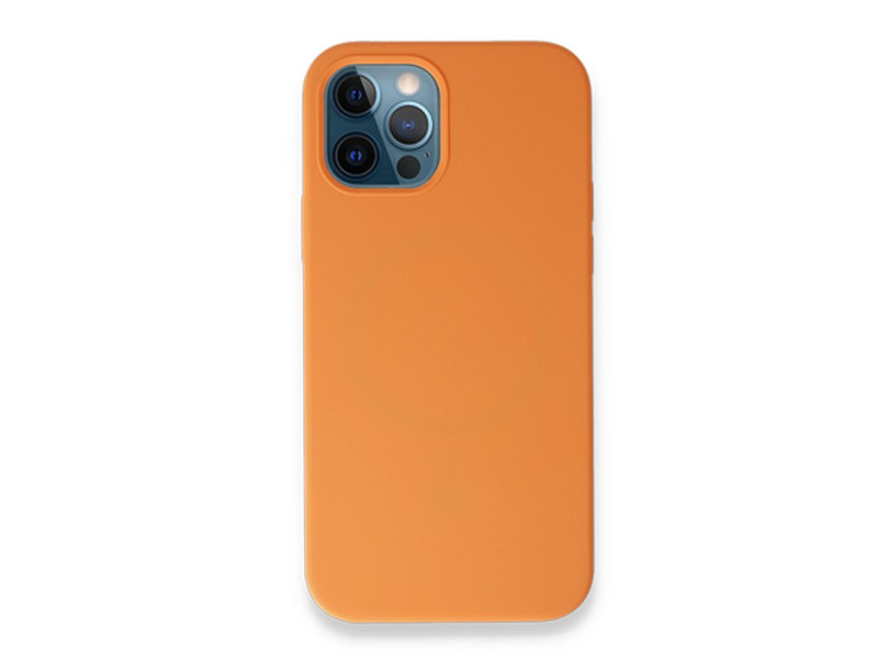 Newface iPhone 12 Pro Kılıf Magneticsafe Lansman Silikon Kapak - Koyu Turuncu
