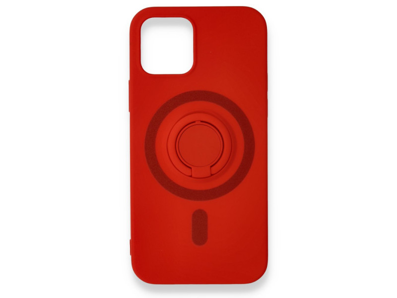 Newface iPhone 12 Kılıf Viktor Yüzüklü Silikon - Kırmızı