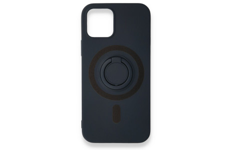 Newface iPhone 12 Kılıf Viktor Yüzüklü Silikon - Lacivert