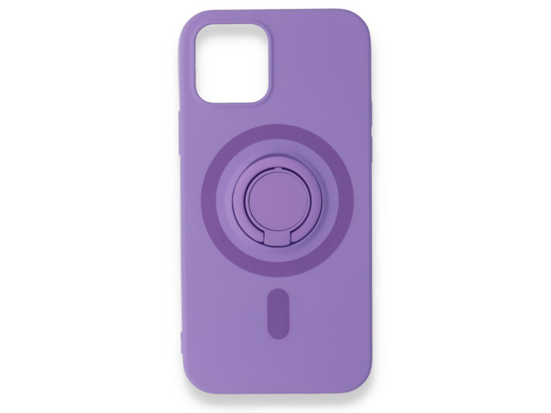 Newface iPhone 12 Kılıf Viktor Yüzüklü Silikon - Mor