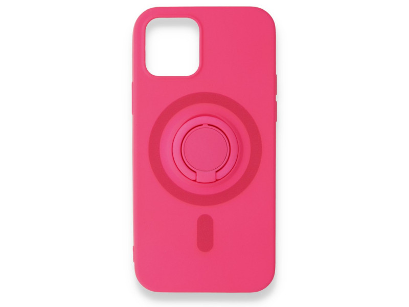 Newface iPhone 12 Kılıf Viktor Yüzüklü Silikon - Pembe