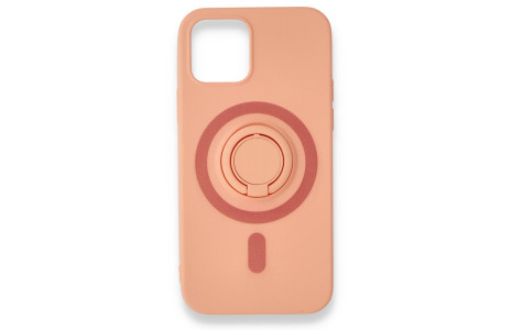 Newface iPhone 12 Kılıf Viktor Yüzüklü Silikon - Pudra