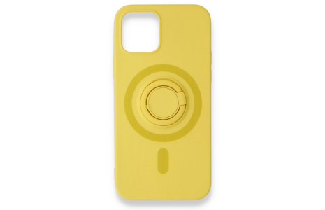 Newface iPhone 12 Kılıf Viktor Yüzüklü Silikon - Sarı