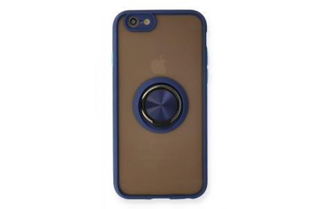 Newface iPhone 6 Kılıf Montreal Yüzüklü Silikon Kapak - Lacivert