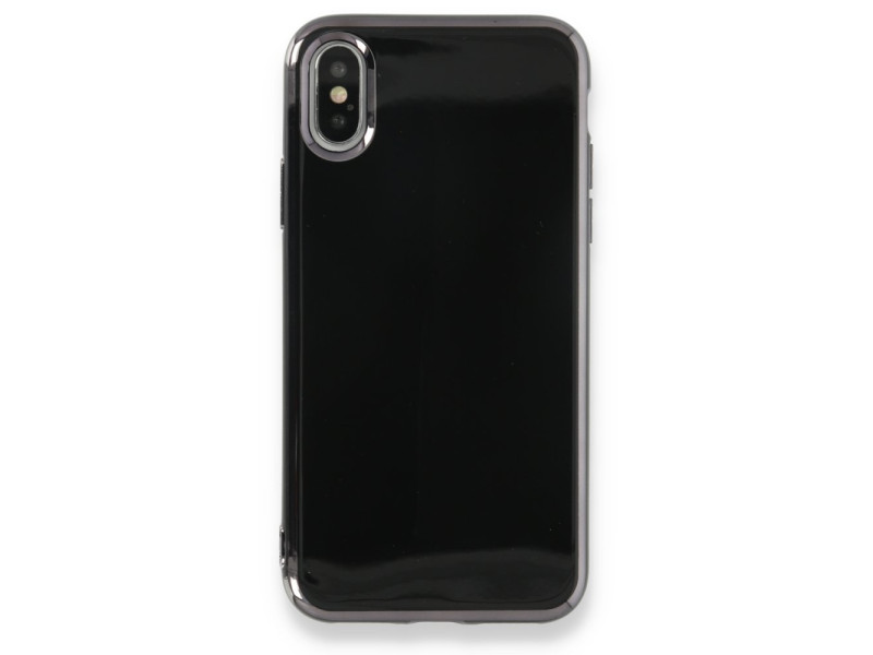 Newface iPhone X Kılıf İkon Silikon - Siyah