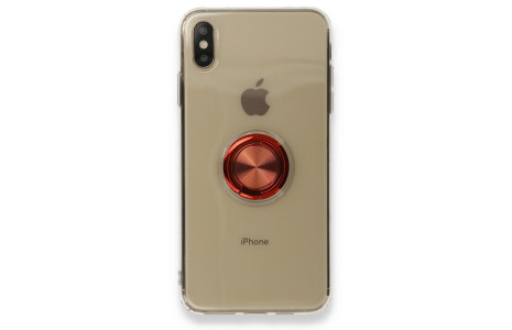 Newface iPhone X Kılıf Gros Yüzüklü Silikon - Kırmızı