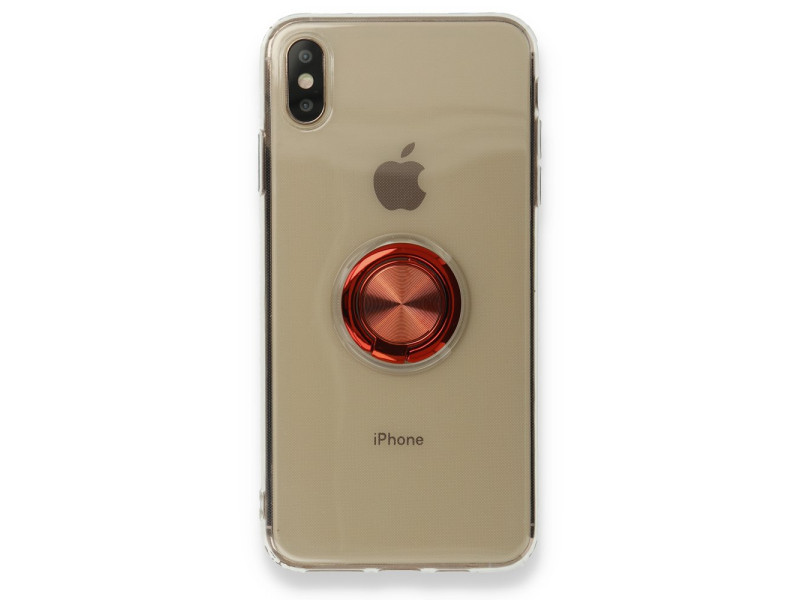 Newface iPhone X Kılıf Gros Yüzüklü Silikon - Kırmızı