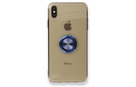 Newface iPhone X Kılıf Gros Yüzüklü Silikon - Mavi