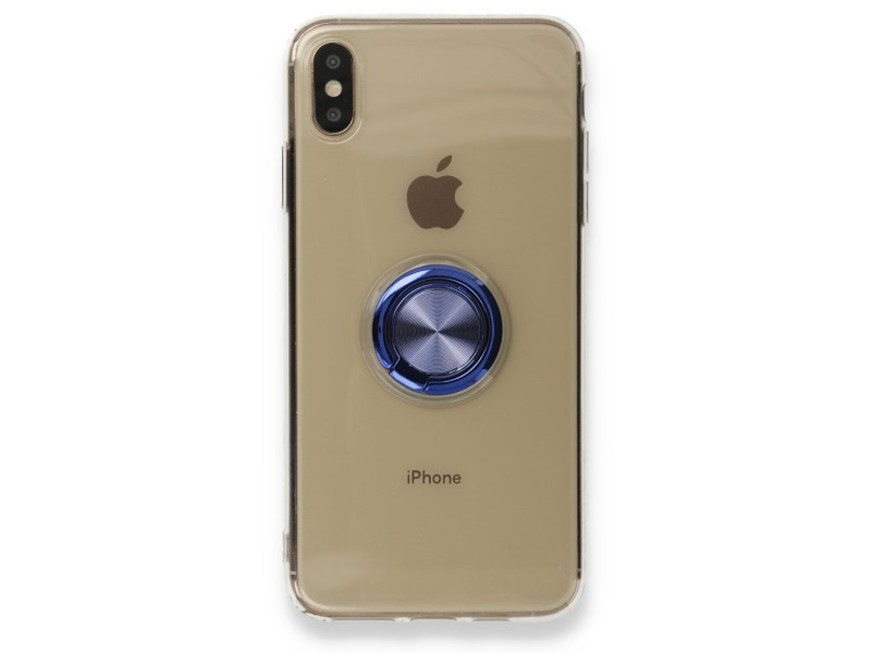 Newface iPhone X Kılıf Gros Yüzüklü Silikon - Mavi