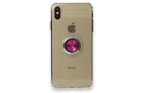 Newface iPhone X Kılıf Gros Yüzüklü Silikon - Pembe