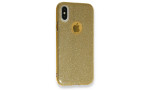 Newface iPhone X Kılıf Simli Katmanlı Silikon - Gold