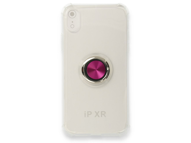 Newface iPhone XR Kılıf Gros Yüzüklü Silikon - Pembe