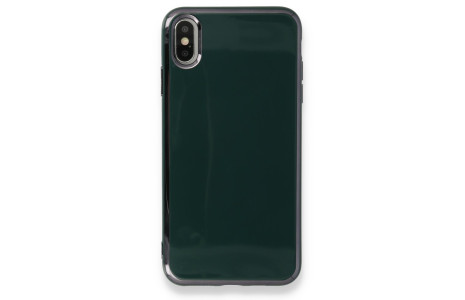 Newface iPhone XS Max Kılıf İkon Silikon - Koyu Yeşil