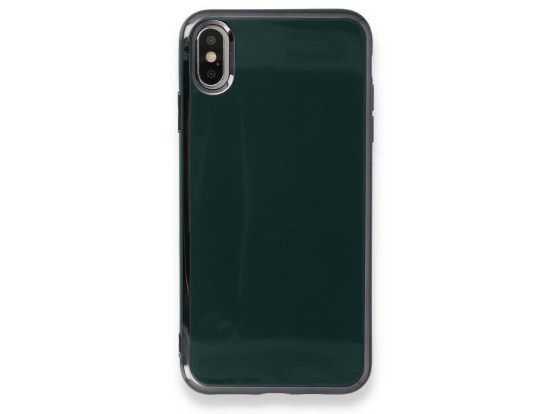 Newface iPhone XS Max Kılıf İkon Silikon - Koyu Yeşil