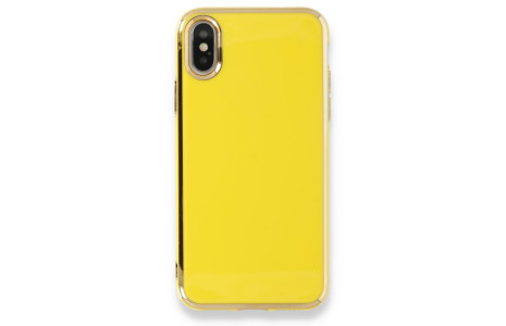 Newface iPhone XS Max Kılıf İkon Silikon - Sarı
