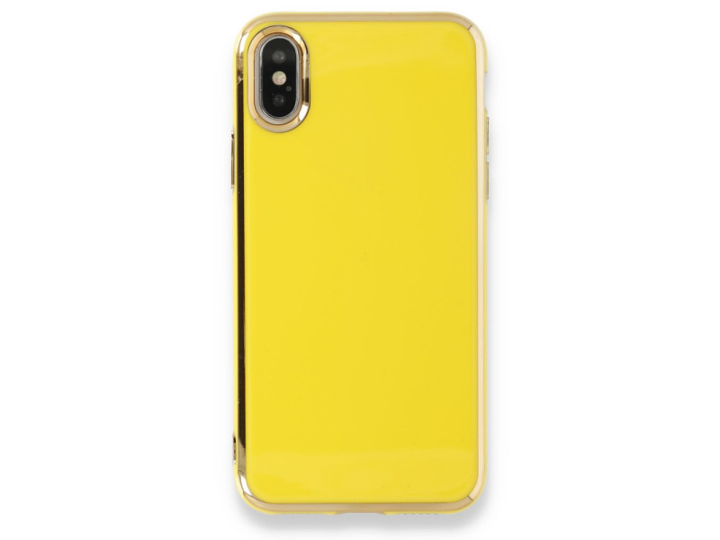 Newface iPhone XS Max Kılıf İkon Silikon - Sarı