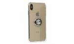 Newface iPhone XS Max Kılıf Gros Yüzüklü Silikon - Gümüş