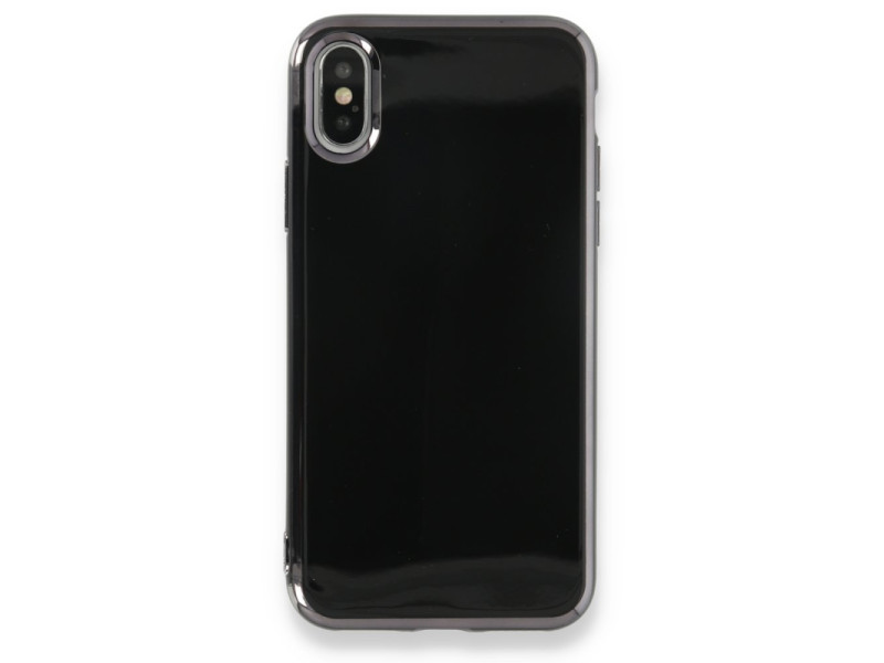 Newface iPhone XS Max Kılıf İkon Silikon - Siyah