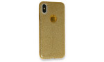 Newface iPhone XS Max Kılıf Simli Katmanlı Silikon - Gold