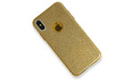 Newface iPhone XS Max Kılıf Simli Katmanlı Silikon - Gold