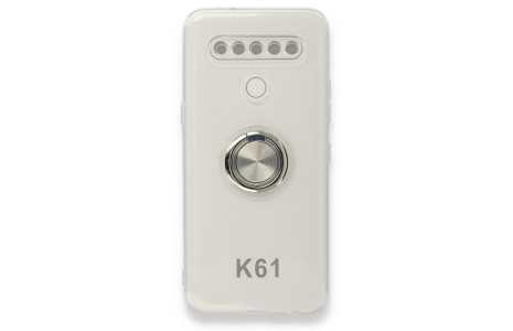 Newface LG K61 Kılıf Gros Yüzüklü Silikon - Gümüş