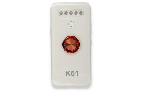 Newface LG K61 Kılıf Gros Yüzüklü Silikon - Kırmızı