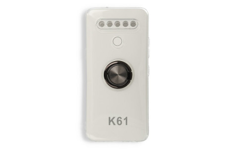 Newface LG K61 Kılıf Gros Yüzüklü Silikon - Siyah