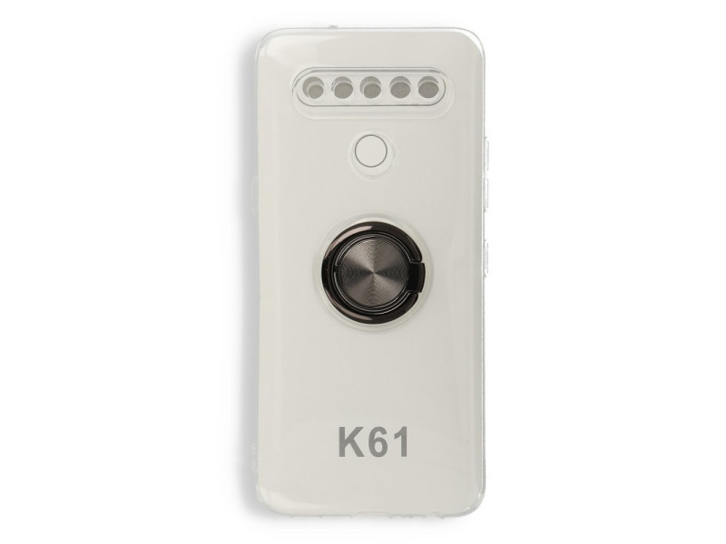 Newface LG K61 Kılıf Gros Yüzüklü Silikon - Siyah