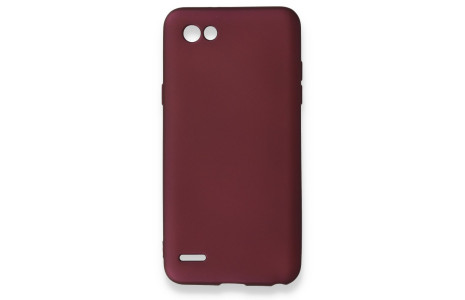 Newface LG Q6 Kılıf First Silikon - Mürdüm